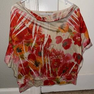 Live and Let Live Red and Orange Floral Blouse